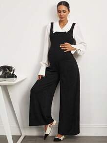 MaterniWear Office,Business Casual Woman,Fall Clothes,Autumn Clothes,Maternity Autumn Clothes Maternity Maternity Fashionable Versatile Solid Color Wide Leg Jumpsuit