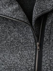 EMERY ROSE Women's Casual Zip-Up Hooded Jacket With Color Block Design Fall Winter Cloth For Women Autumn - Dark Grey - View 4