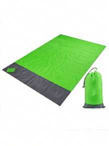 1 pieza Alfombra multiusos impermeable para exteriores - Alfombra plegable para playa y picnic con bolsa de almacenamiento con cordón, alfombra a prueba de humedad para camping, alfombra para piso de patio de casa, alfombra de viaje portátil, fácil de limpiar
