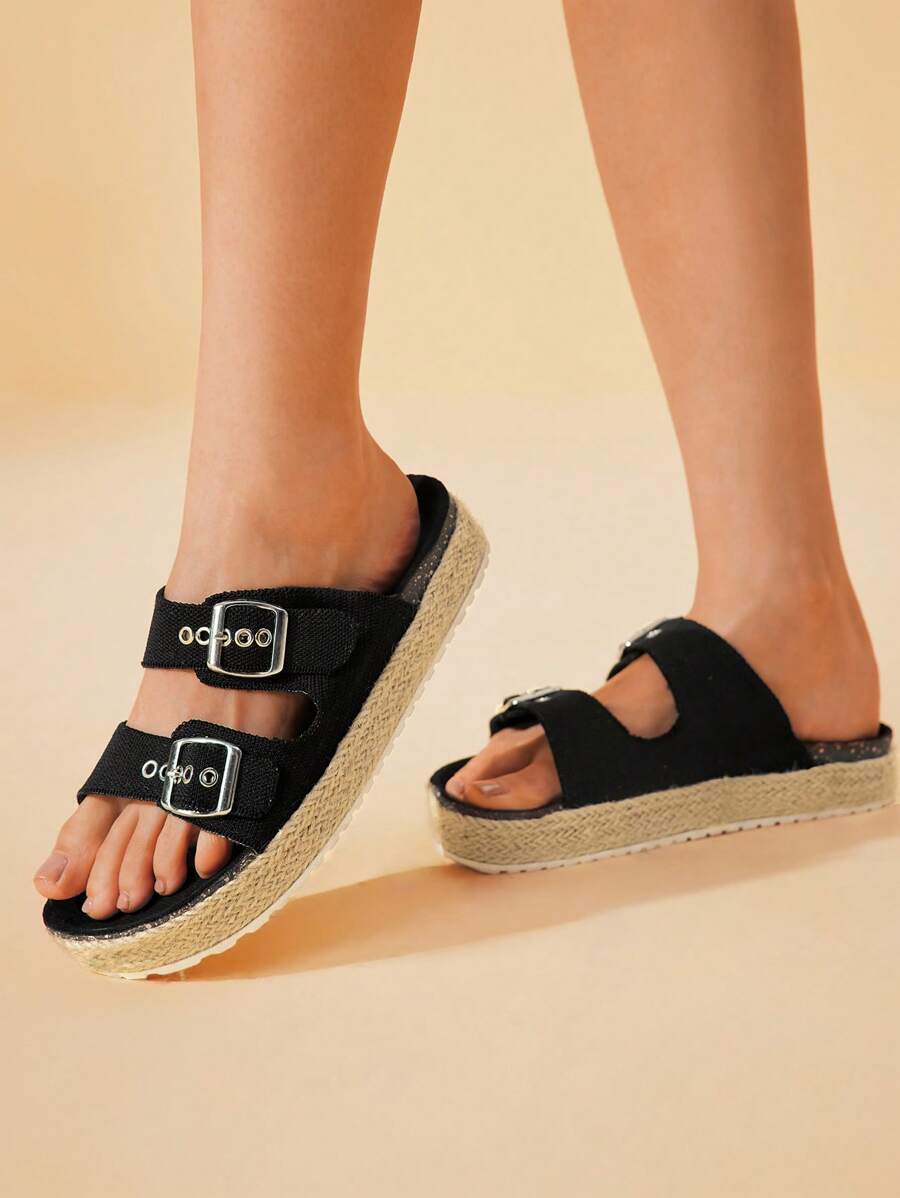 CUCCOO BASICS Women's Fashionable & Comfortable Versatile Adjustable Buckle Beach Sandals - Black - View 1