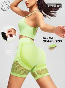 Innovista Seamless Workout Sets Sports High Support Quick Dry Daily Athleisure Yoga Pilates HIIT Training Office To Gym Tights Activewear Fall Structured Clothes Bra UV Protection Legging Pants Comfort Movement Functional Mesh Breathable Tummy Control Compression Figure-Flattering Cardio Running Outdoor Exercise Healthy TT Viral IG Reel Ready