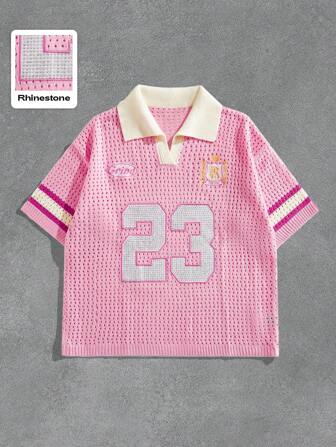 Prep Polo en maille jacquard à diamants numériques scintillants pour hommes