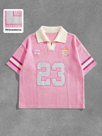 Prep Men's Sparkling Digital Diamond Jacquard Knit Polo Shirt