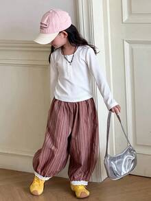 DAZY Young Girls Floral Loose Casual Pants - Pink - View 1