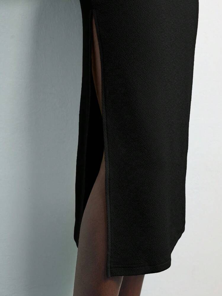 SHEIN Maija New Black Off Shoulder Ruched Waist Dress, Modern Elegant Urban Business Casual Office Wear, Suitable For Dates, Parties, Outings, Airports, Romantic Country Music Concerts, Korean Style, Airport, Wedding Guest, Birthday, Halloween, Christmas,Casual Dresses For Women,Elegant Dresses For Women Bodycon Midi Dress Black Midi Dress  St Patrick's Day Women Easter Summer Outfits Easter Dress Women Party Top Beach Dress Summer Holiday Outfits Each Vacation Outfits For Women  Summer Outfit For Women Going Out Outfits Graduation Graduation Outfit  Casual Dresses  Casual Blouses For Women