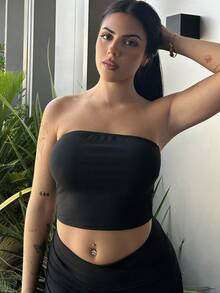 2 gói Áo crop top ống đan không tay họa tiết da báo và đen, gợi cảm và đa năng, phù hợp cho phụ nữ thế hệ Z - Nhiều màu - Xem 3