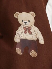 SHEIN Baby Boy Contrast Stripe Ribbed Collar Cute Bear Print Reversible Zip-Up Jacket Baby Boy Winter Jacket Baby Bear Jacket Baby Boy Winter Coat Baby Boy Winter Jacket Baby Boy Jacket Baby Boy Winter Coat Boy Winter Jacket Fall - Multicolor - View 7
