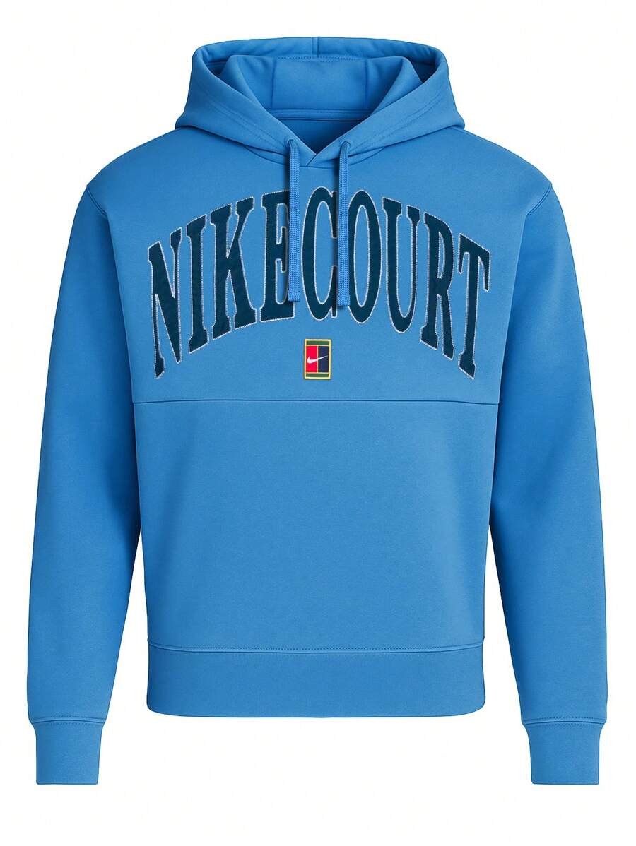 Nike Court Heritage Dri-Fit - 男士长袖连帽衫 - 藍色 - 查看 1