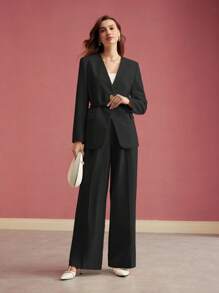 MOTF PREMIUM STRUCTURED SINGLE BUTTON BELTED BLAZER,VALENTINE'S DAY - Multicolor - View 7
