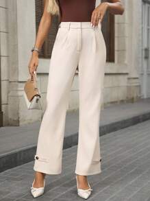 EMERY ROSE Women's Casual Elegant Business Pocket Suit Pants Cream Pants Pants For Women Flare Jeans Women's Pants Teacher Outfits For Women Fall Clothes For Women Business Casual Woman Office Outfits For Women