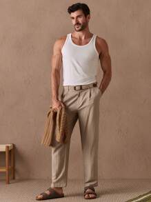 HIMLAND Men 100% Cotton Solid Tank Top