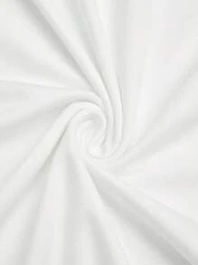 SHEIN Sweetro 大码女式浪漫纯色垂坠领喇叭下摆连衣裙 - 白色 - 查看 5