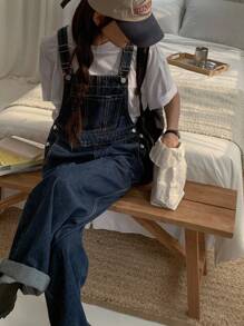 DAZY 女士和女孩休闲复古牛仔连体裤和工装裤秋冬