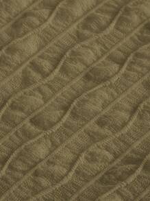 SHEIN EZwear Olive Green Knit Mesh Women's Bodycon Skirt - Army Green - View 4