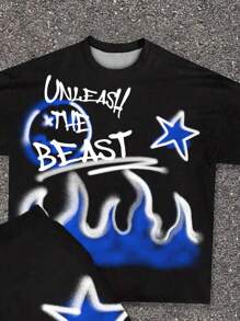 SHEIN 2 件套年轻男孩休闲简约圆领短袖 T 恤和短裤，适合夏季 - 彩色 - 查看 2