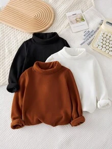 3 件套女孩纯色休闲可爱天鹅绒柔软保暖内衣，适合外套 - 彩色 - 查看 6