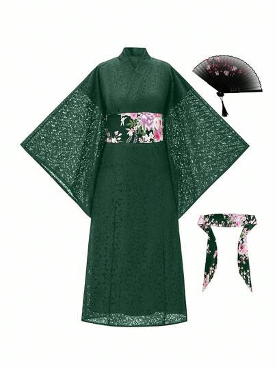 Irokai 优雅复古日式花卉印花浴衣