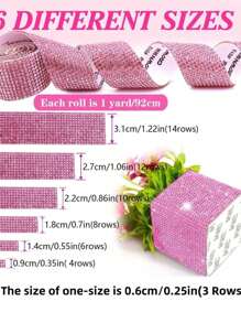 1Pc Glass DIY Rhinestone, Modern Pink Self Adhesive Garment Decoration Excipient For DIY, Halloween Costume, Wedding Decorations