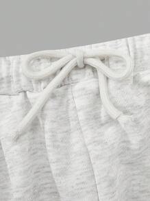 Drawstring Hem Wide Leg Straight Casual Pants Fall Winter