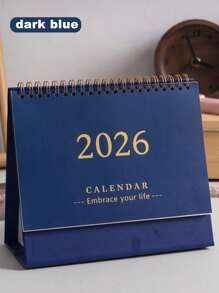 SHEIN 简约桌面日历，适用于办公室桌面日历，直立翻页桌面日历，用于规划、组织和日常安排，多种颜色可选装饰