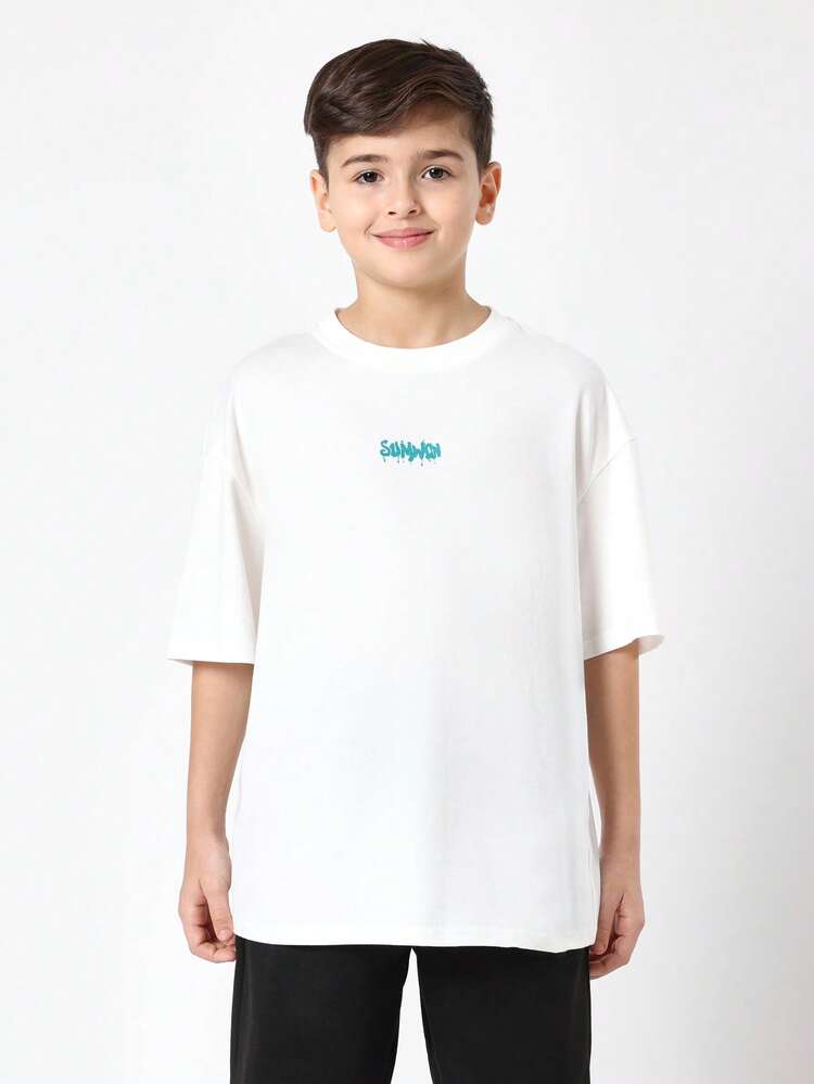 Oversized T-Shirt With Graffiti Logo Print