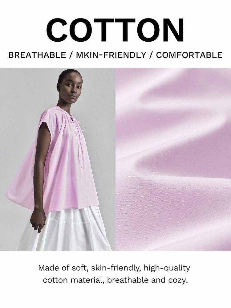 Women's New 2025 Autumn Transitional Fashion, 2000s Style Country, Office Business Casual, Solid Color Knot Collar Button Front Loose Bating Shirt