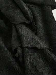 SHEIN MOD Quần ống loe ren thường ngày cho nữ, màu trơn - màu đen - Xem 3