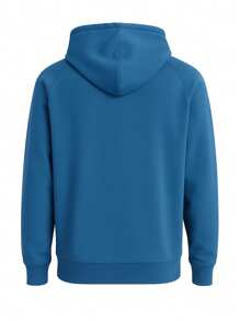 DC Shoes Men's Raglan Sleeve Drawstring Hoodie With Letter Pattern, Casual Pullover - Blue - View 2