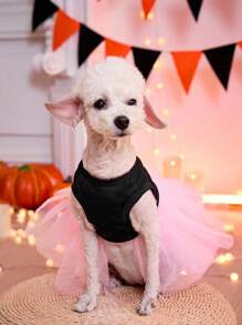 PETSIN Vestido de princesa de tul rosa para mascotas, gatos y perros en Halloween - Multicolor - Ver 2