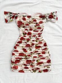 Soleia 女士度假针织网眼露肩紧身连衣裙 - 彩色 - 查看 2