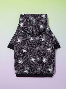 PETSIN 1pc Halloween Spider Pattern Pet Hoodie Sweatshirt - Multicolor - View 2