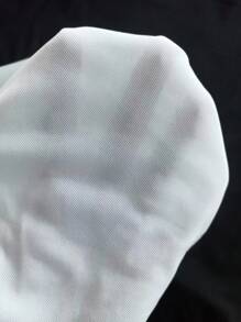 Heart Print Striped Trim Polo Neck Tee - Multicolor - View 5