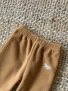 SHEIN 2 件套男婴幼儿新生儿 0-3 岁休闲日常羊毛连帽衫夹克 + 裤子套装，秋冬 - 卡其色 - 查看 8