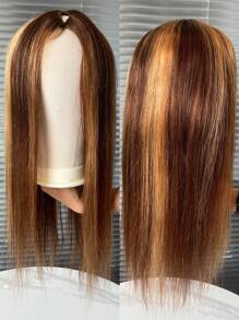 Straight V Part Human Hair Wig Upgrade Wig Piano Color Wigs Highlight Color - S4/27 - View 6
