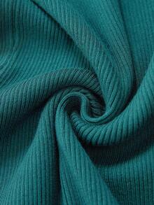 EMERY ROSE European & American Style Belted Long Sleeve Sweater Dress Fall Winter Cloth For Women - Dark Green - View 7