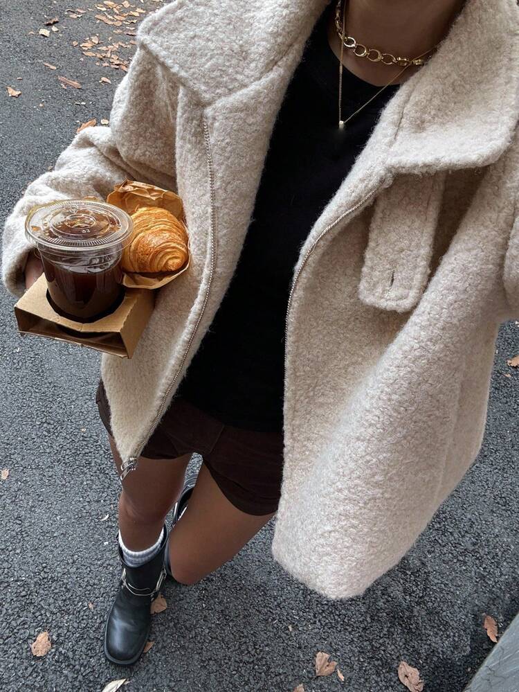 Women's Casual Stand Collar Jacket, Autumn/Winter Women Coats