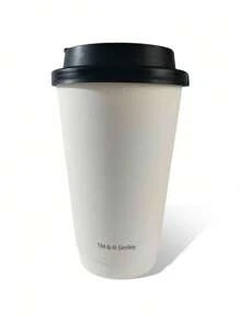 SmileyWorld® | SHEIN 450ML（15盎司）棕色纸杯，带笑脸和太阳镜，黑色防漏盖，时尚咖啡杯，10/20个 - 彩色 - 查看 2