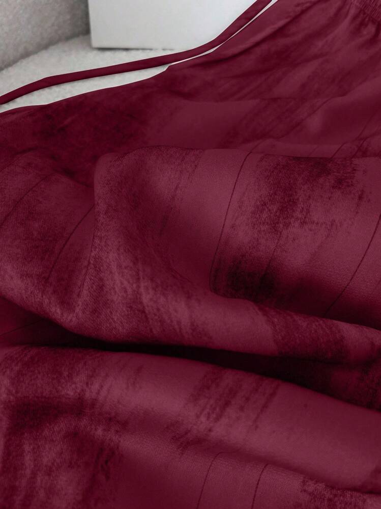 GlowEve Pantalon Harem en satin de couleur unie, pantalon large et ample, été - Rouge foncé - Voir 3