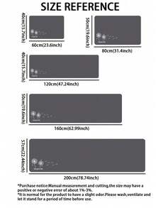 SHEIN 1pc Premium Diatomite Kitchen Floor Mat, Simple Dandelion Pattern, Soft Rubber Underlay, Absorbent, Anti-Fatigue, Non-Slip, Multiple Sizes, Suitable For Kitchen, Bathroom, Laundry Room,Christmas Winter Home Decor, Christmas Gifts, Autumn Mat, Fall Mat, Autumn Home Decor- Deep Gray - Multicolor - View 3