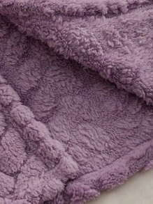 Genkimix Kids Áo choàng ngủ dài tay bằng vải nhung trơn màu tím thanh lịch dành cho bé gái - Màu tím - Xem 6