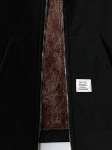 SHEIN Clasi Giacca con cappuccio imbottita termica casual, taglia comoda, autunno/inverno