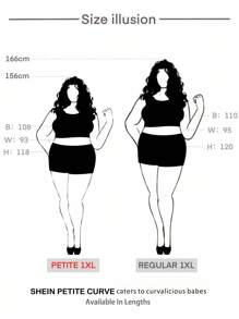 SHEIN PETITE CURVE 大码女装夏季女装返校节2000年代风格旧钱机场女装端庄教师女装机场女装褶皱宽松休闲百搭蓝色牛仔短裤 - 藍色 - 查看 3