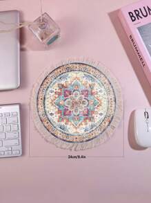 1PC Fabric Coffee Mat Non Slip Cup Coaster Absorbent Table Placemat Heat Resistant Mug Pad For Desk Office Home Kitchen Dining Mouse Pad Cute Home Decor Kitchen Accessories Essential - Multicolor - View 5