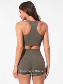 GLOWMODE Áo ngực thể thao lưng nhún FeatherFit™ - màu nâu - Xem 2