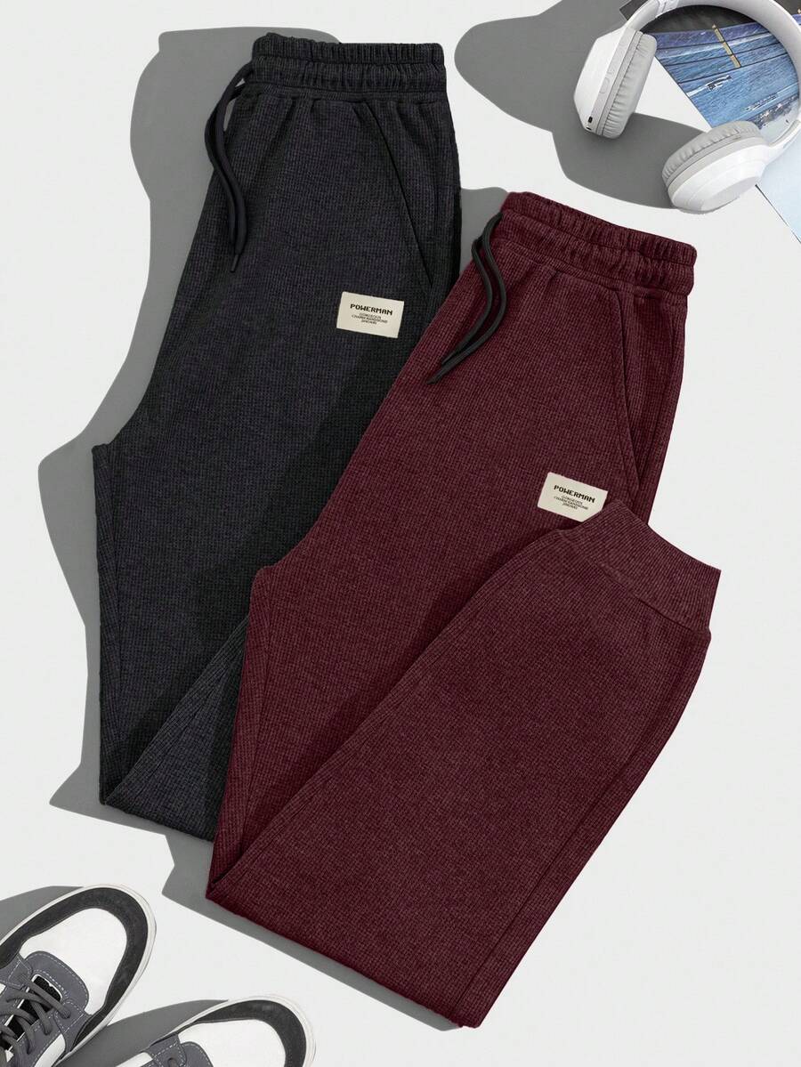 EURMUSE 2 Pcs Men's Waffle Fabric Basic Style Combination Fit Boxers, Set Of 2 - Multicolor - View 1