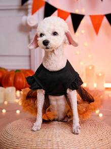 PETSIN Halloween Pumpkin Mesh Tutu Skirt For Pets - Multicolor - View 4