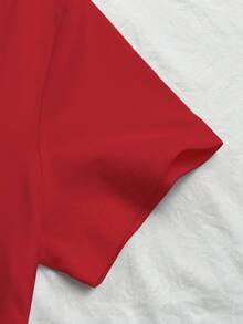 SHEIN EZwear Women's Casual Slogan Graphic T-Shirt, Summer - Red - View 5