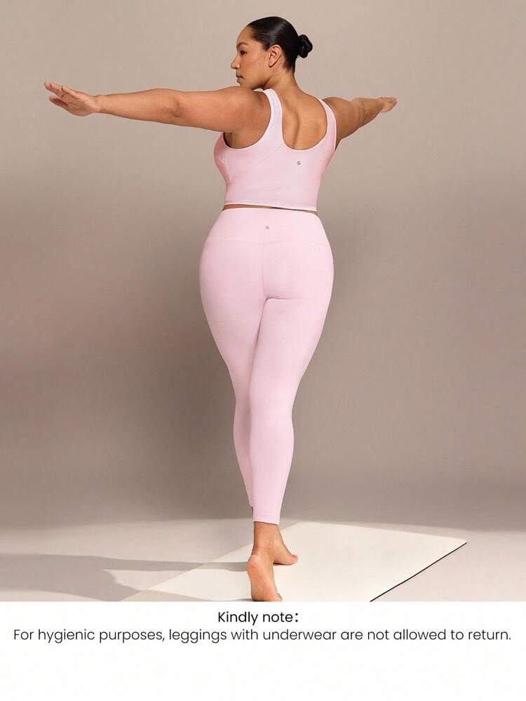 24'' FeatherFit™ Plus Size High Waist Leggings With Built-In Underwear Low Impact Yoga Pilates Daily