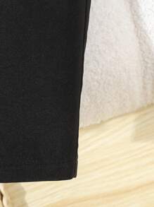 SHEIN 2pcs Baby Boy Formal Gentleman Outfit, Single-Breasted Solid Color Vest + Pants Set, No Shirt, No Accessories, Suitable For 6 Months To 3 Years Old, Formal Wear For Wedding, Performance, Party, Birthday, Christmas, And Graduation Ceremony Fall Winter - Black - View 6