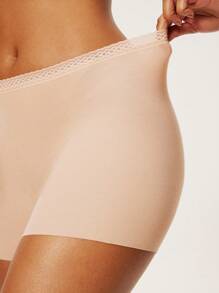 LUVLETTE 2 paquetes de pantaletas tipo short de tiro alto con encaje de TENCEL™ Modal, ropa interior femenina - Imprescindibles cómodos